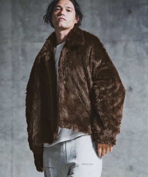 GLIMCLAP（グリムクラップ）の「mj11097-Shaggy Luxe Jacket フェイクファージャケット(192-049-gla-cf)（その他アウター・メンズ・ブラック/ブラウン/チャコール・S/M/L）」の18枚目の写真