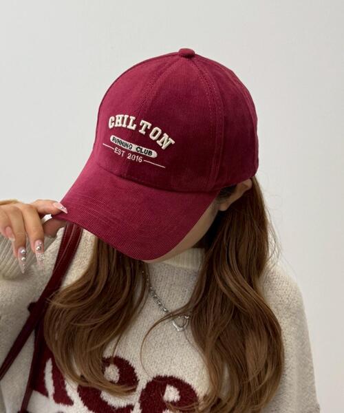 WEGO（ウィゴー）の「WEGO/CHILTONコーデュロイキャップ（キャップ・レディース・ブラウン/レッド/チャコールグレー・FREE）」の3枚目の写真