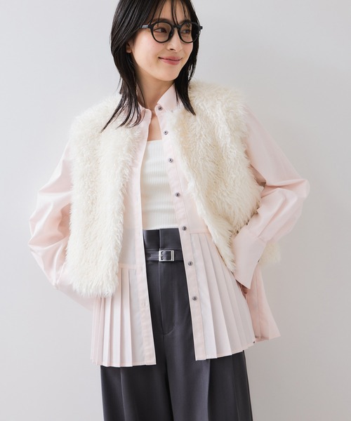 VIS（ビス）の「プリーツシャツ/イージーケア（シャツ/ブラウス・レディース・ホワイト/ピンク/ブルー・FREE）」の21枚目の写真