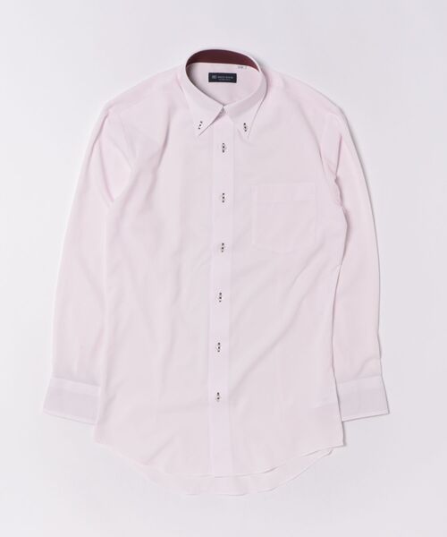 TOKYO SHIRTS(トウキョウシャツ)の「【吸水速乾】【COFREX】形態安定ノンアイロン ボタンダウン 長袖ビジネスワイシャツ(ビジネスシャツ・メンズ・ピンク・首回り39cm-裄丈80cm/首回り39cm-裄丈84cm/首回り41cm-裄丈82cm/首回り41cm-裄丈86cm/首回り42cm-裄丈82cm/首回り42cm-裄丈86cm/首回り43cm-裄丈82cm/首回り43cm-裄丈86cm/首回り37cm-裄丈80cm/首回り37cm-裄丈84cm)」の6枚目の写真