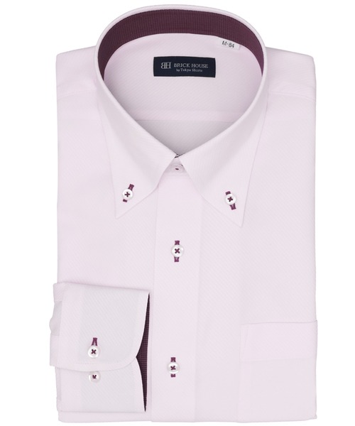 TOKYO SHIRTS(トウキョウシャツ)の「【吸水速乾】【COFREX】形態安定ノンアイロン ボタンダウン 長袖ビジネスワイシャツ(ビジネスシャツ・メンズ・ピンク・首回り39cm-裄丈80cm/首回り39cm-裄丈84cm/首回り41cm-裄丈82cm/首回り41cm-裄丈86cm/首回り42cm-裄丈82cm/首回り42cm-裄丈86cm/首回り43cm-裄丈82cm/首回り43cm-裄丈86cm/首回り37cm-裄丈80cm/首回り37cm-裄丈84cm)」の1枚目の写真