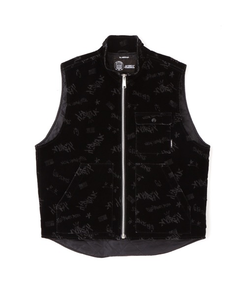 AVIREX アヴィレックス　デニム　ベスト　y2k FLOCKING DENIM VEST / フロッキング デニムベスト / AVIREX