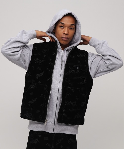 AVIREX(アヴィレックス)の「FLOCKING DENIM VEST / フロッキング デニムベスト / AVIREX / アヴィレックス(ベスト・メンズ・ブラック・MEDIUM/LARGE/X-LARGE)」の3枚目の写真