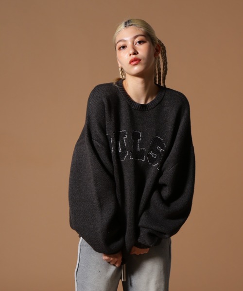 DANKE SCHON（ダンケシェーン）の「DankeSchon/ダンケシェーン/TC KNIT LOGO（ニット/セーター・レディース・チャコールグレー/ベージュ・L/M）」の5枚目の写真
