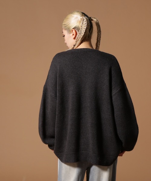 DANKE SCHON（ダンケシェーン）の「DankeSchon/ダンケシェーン/TC KNIT LOGO（ニット/セーター・レディース・チャコールグレー/ベージュ・L/M）」の6枚目の写真