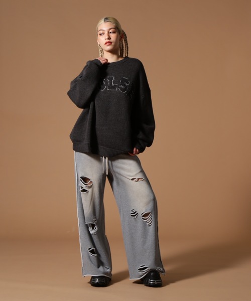 DANKE SCHON（ダンケシェーン）の「DankeSchon/ダンケシェーン/TC KNIT LOGO（ニット/セーター・レディース・チャコールグレー/ベージュ・L/M）」の8枚目の写真