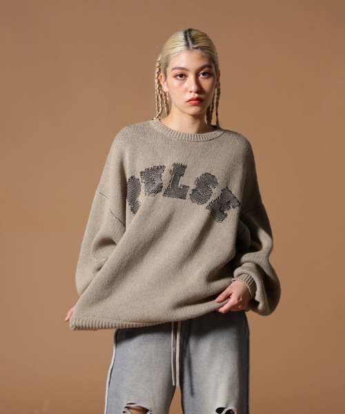 DANKE SCHON（ダンケシェーン）の「DankeSchon/ダンケシェーン/TC KNIT LOGO（ニット/セーター・レディース・チャコールグレー/ベージュ・L/M）」の10枚目の写真