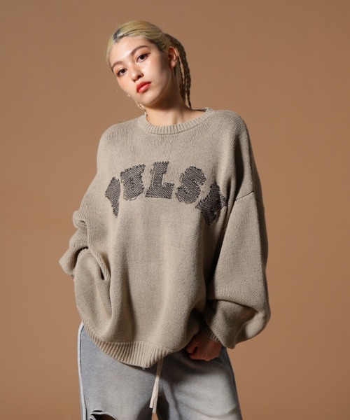 DANKE SCHON（ダンケシェーン）の「DankeSchon/ダンケシェーン/TC KNIT LOGO（ニット/セーター・レディース・チャコールグレー/ベージュ・L/M）」の11枚目の写真