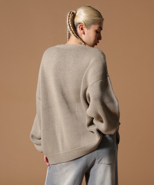 DANKE SCHON（ダンケシェーン）の「DankeSchon/ダンケシェーン/TC KNIT LOGO（ニット/セーター・レディース・チャコールグレー/ベージュ・L/M）」の12枚目の写真