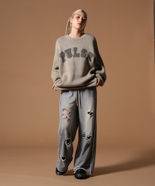DANKE SCHON（ダンケシェーン）の「DankeSchon/ダンケシェーン/TC KNIT LOGO（ニット/セーター・レディース・チャコールグレー/ベージュ・L/M）」の13枚目の写真