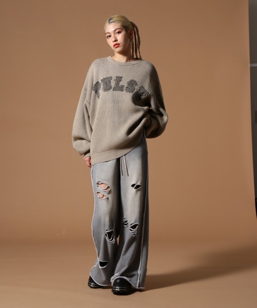 DANKE SCHON（ダンケシェーン）の「DankeSchon/ダンケシェーン/TC KNIT LOGO（ニット/セーター・レディース・チャコールグレー/ベージュ・L/M）」の14枚目の写真