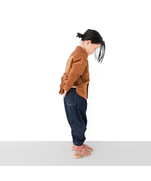 L.COPECK(エルコペック)の「倉敷ジーンズ作務衣パンツ(デニムパンツ・キッズ・ワンウォッシュ・100cm/110cm/120cm/130cm/140cm)」の5枚目の写真