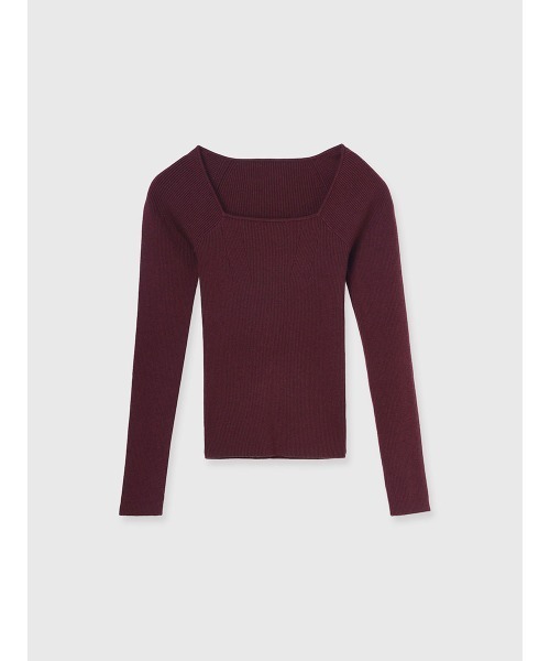 シルクカシミアブレンドデコルテリブニット（ニット/セーター