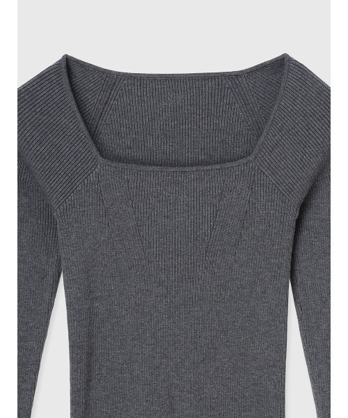 シルクカシミアブレンドデコルテリブニット（ニット/セーター