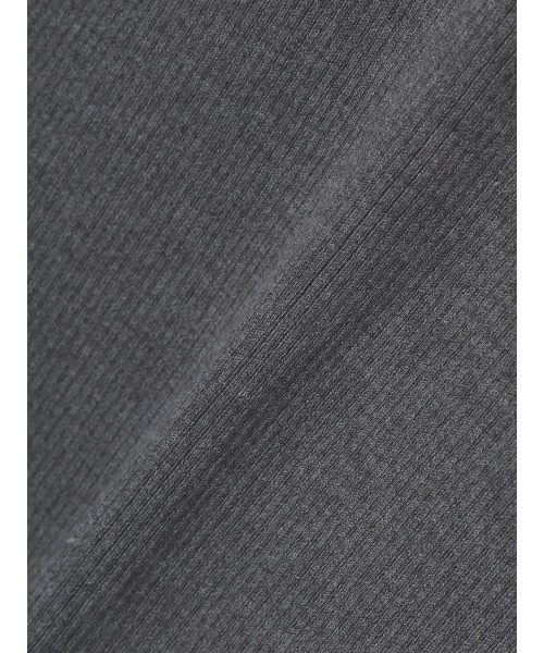 anuans シルクカシミアブレンドデコルテリブニット グレー シルクカシミアブレンドデコルテリブニット