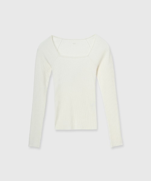 シルクカシミアブレンドデコルテリブニット（ニット/セーター