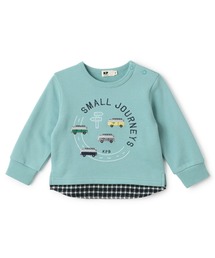 KP BOY（ケーピーボーイ）の「車刺シュウ×裾チェック トレーナー（スウェット）」