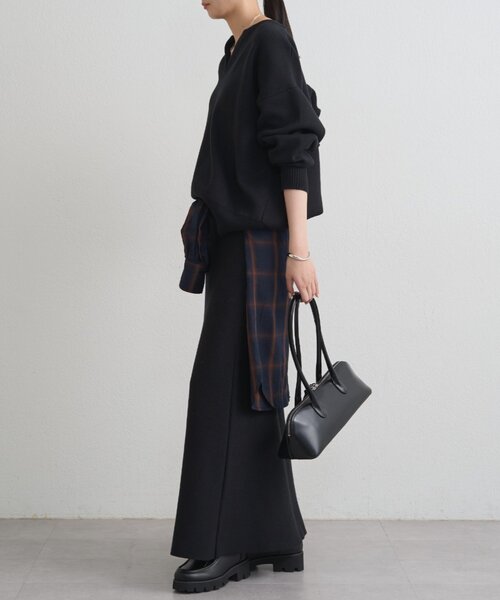 LOUNGEDRESS（ラウンジドレス）の「【@_shirabe.s_コラボ】スウェットライクマーメイドニットスカート（スカート・レディース・ブラウン/ブラック/ライトベージュ・FREE）」の5枚目の写真