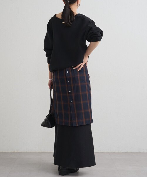 LOUNGEDRESS（ラウンジドレス）の「【@_shirabe.s_コラボ】スウェットライクマーメイドニットスカート（スカート・レディース・ブラウン/ブラック/ライトベージュ・FREE）」の6枚目の写真