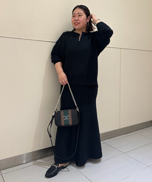 LOUNGEDRESS（ラウンジドレス）の「【@_shirabe.s_コラボ】スウェットライクマーメイドニットスカート（スカート・レディース・ブラウン/ブラック/ライトベージュ・FREE）」の16枚目の写真