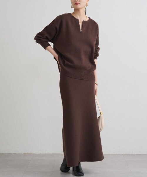 LOUNGEDRESS（ラウンジドレス）の「【@_shirabe.s_コラボ】スウェットライクマーメイドニットスカート（スカート・レディース・ブラウン/ブラック/ライトベージュ・FREE）」の19枚目の写真