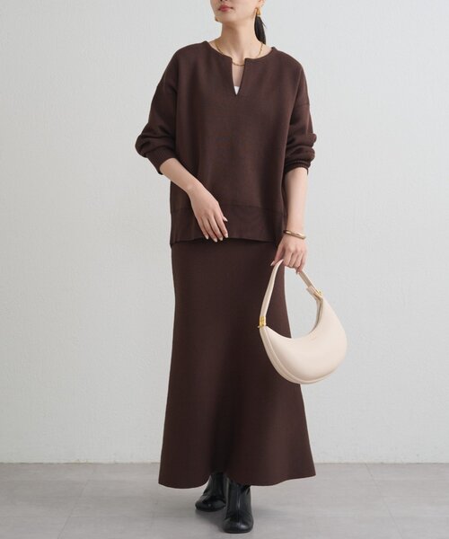 LOUNGEDRESS（ラウンジドレス）の「【@_shirabe.s_コラボ】スウェットライクマーメイドニットスカート（スカート・レディース・ブラウン/ブラック/ライトベージュ・FREE）」の20枚目の写真