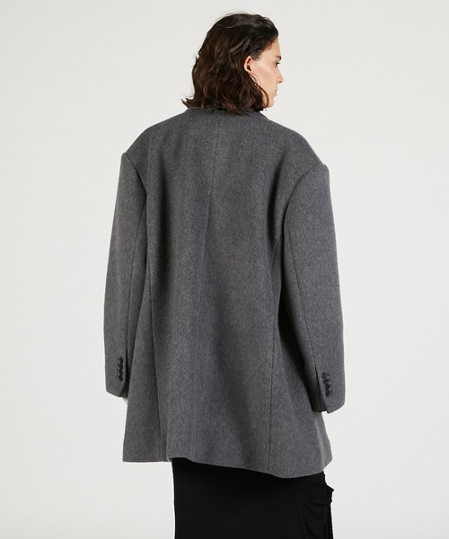 PRANK PROJECT（プランクプロジェクト）の「ウールダブルミドルコート / Wool Double Mid-Length Coat（その他アウター・レディース・グレー/マルチ/ブラック・FREE）」の14枚目の写真