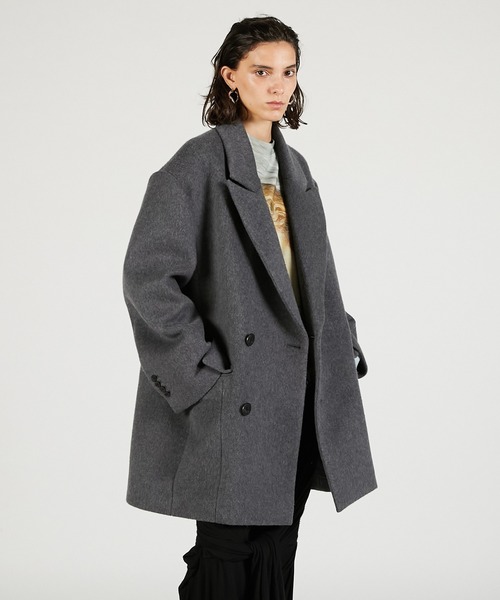 PRANK PROJECT（プランクプロジェクト）の「ウールダブルミドルコート / Wool Double Mid-Length Coat（その他アウター・レディース・グレー/マルチ/ブラック・FREE）」の7枚目の写真