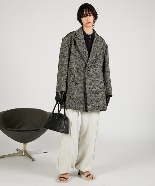 セール】ウールダブルミドルコート / Wool Double Mid-Length Coat