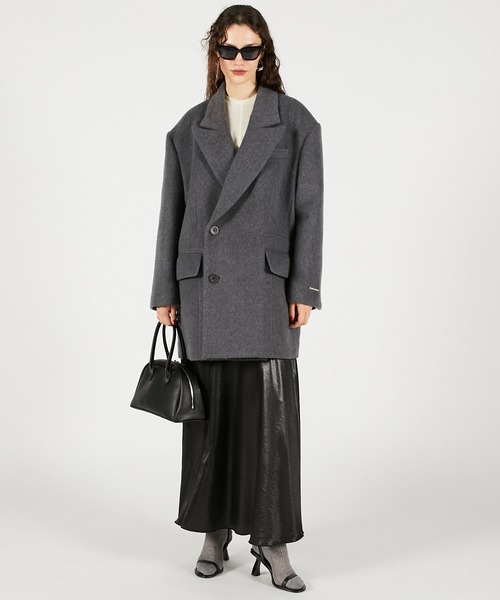 PRANK PROJECT（プランクプロジェクト）の「ウールダブルミドルコート / Wool Double Mid-Length Coat（その他アウター・レディース・グレー/マルチ/ブラック・FREE）」の20枚目の写真