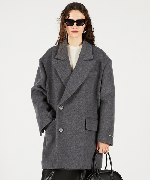 PRANK PROJECT（プランクプロジェクト）の「ウールダブルミドルコート / Wool Double Mid-Length Coat（その他アウター・レディース・グレー/マルチ/ブラック・FREE）」の16枚目の写真