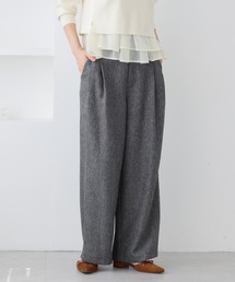 ツイード2タックワイドパンツ