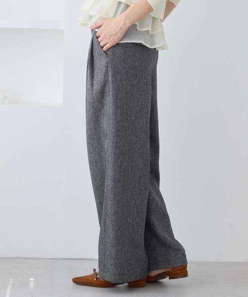 VIS（ビス）の「ツイード2タックワイドパンツ（その他パンツ・レディース・ブラウン系その他2/チャコールグレー・S/M）」の3枚目の写真