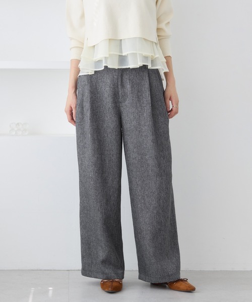 VIS（ビス）の「ツイード2タックワイドパンツ（その他パンツ・レディース・ブラウン系その他2/チャコールグレー・S/M）」の4枚目の写真