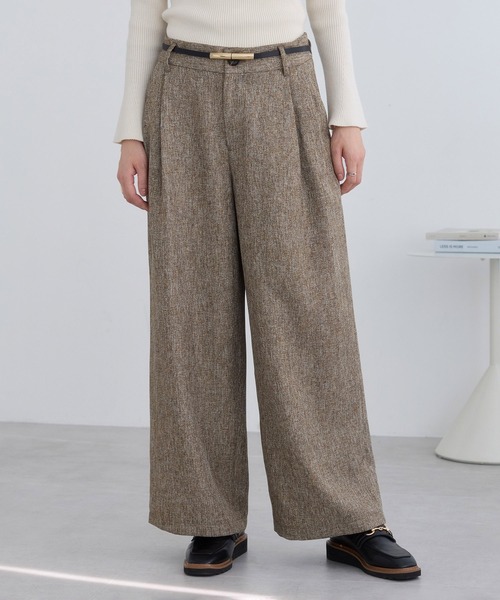 VIS（ビス）の「ツイード2タックワイドパンツ（その他パンツ・レディース・ブラウン系その他2/チャコールグレー・S/M）」の20枚目の写真