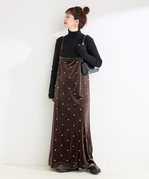 B.C STOCK | 《追加4》【WEB限定】手洗い可 / ベロアフラワー刺繍ワンピース(ワンピース)