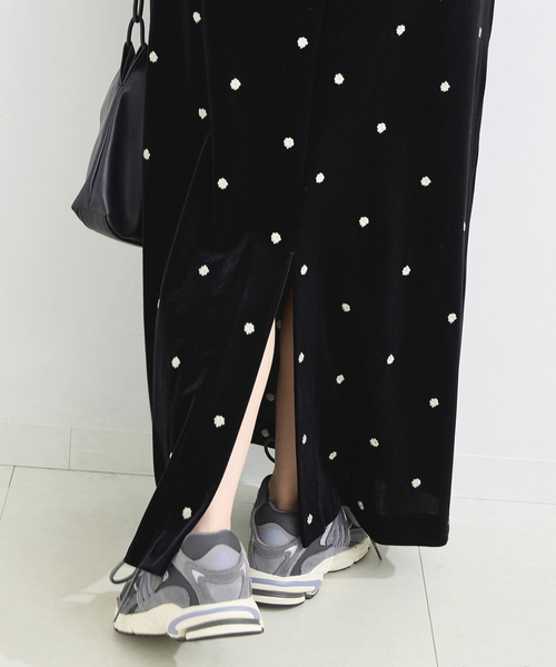 ウィアード ブルゾン ブラック 刺繍 ベロア XL ブルゾン（ベロア