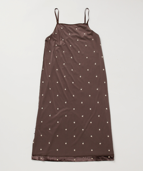 追加4》【WEB限定】手洗い可 / ベロアフラワー刺繍ワンピース