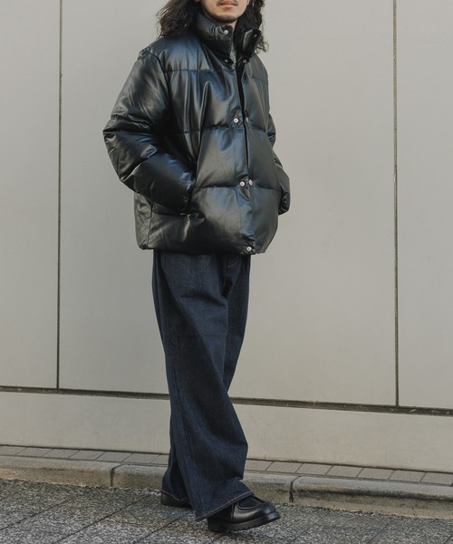 別注》【AVIREX for ADAM ET ROPE'】レザーダウンジャケット（ダウン