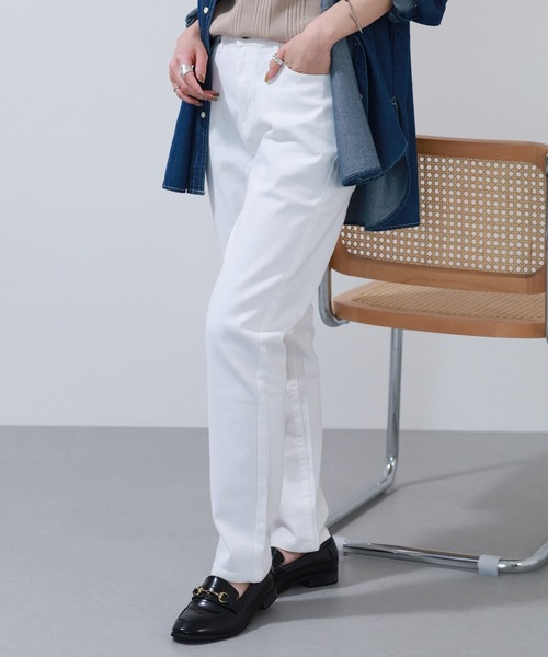 OMNES(オムネス)の「OMNES Another Edition 製品洗いテーパードパンツ(その他パンツ・レディース・ネイビー/ベージュ/インディゴブルー/チャコール/アイボリー系/ブラック/ホワイト/レンガ/カーキ・L/M/XL/S)」の1枚目の写真