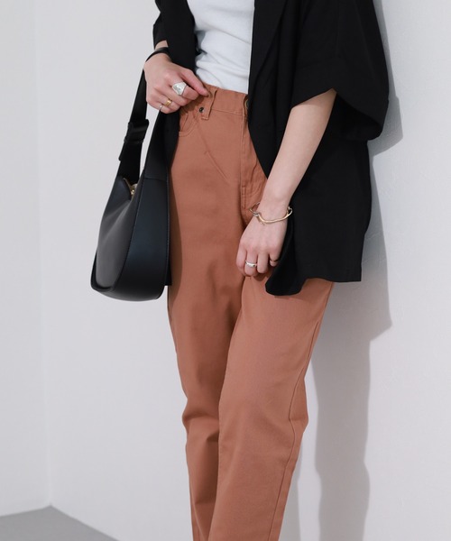OMNES(オムネス)の「OMNES Another Edition 製品洗いテーパードパンツ(その他パンツ・レディース・ネイビー/ベージュ/インディゴブルー/チャコール/アイボリー系/ブラック/ホワイト/レンガ/カーキ・L/M/XL/S)」の9枚目の写真
