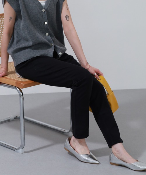OMNES(オムネス)の「OMNES Another Edition 製品洗いテーパードパンツ(その他パンツ・レディース・ネイビー/ベージュ/インディゴブルー/チャコール/アイボリー系/ブラック/ホワイト/レンガ/カーキ・L/M/XL/S)」の2枚目の写真