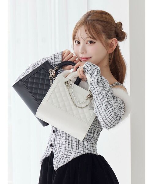 EATME（イートミー）の「チャームハンドバッグ（ハンドバッグ・レディース・ブラック/ホワイト・FREE）」の7枚目の写真