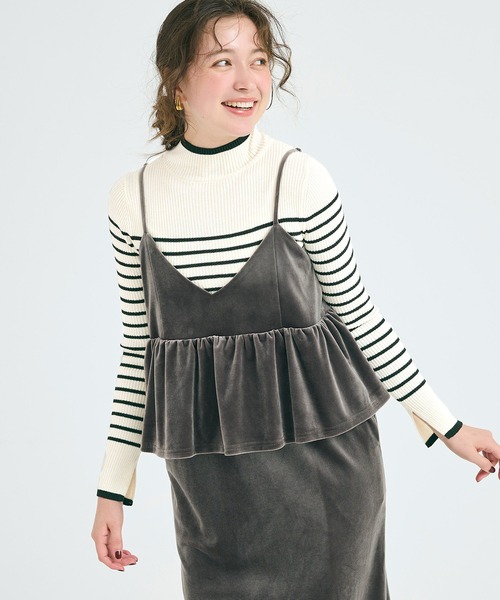 coca(coca)(コカ)の「【WEB限定セール】アンゴラタッチ 配色ハイネックニット(ニット/セーター・レディース・ブラック/グレー/その他1/ブラウン・L/M/S)」の4枚目の写真