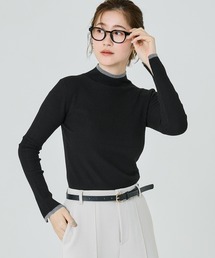 coca(coca) | 【WEB限定セール】アンゴラタッチ 配色ハイネックニット(ニット/セーター)
