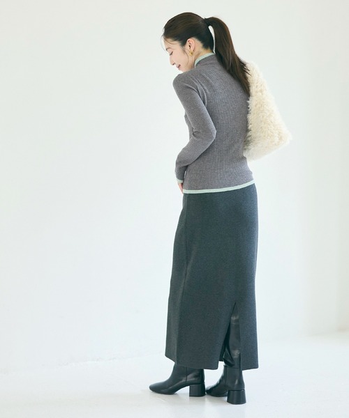 coca(coca)(コカ)の「【WEB限定セール】アンゴラタッチ 配色ハイネックニット(ニット/セーター・レディース・ブラック/グレー/その他1/ブラウン・L/M/S)」の9枚目の写真