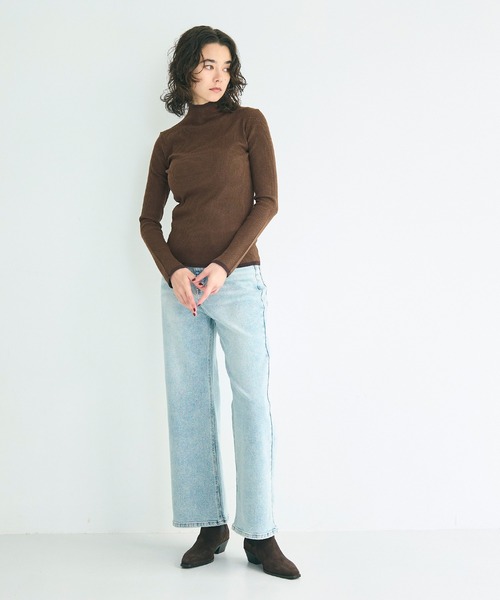 coca(coca)(コカ)の「【WEB限定セール】アンゴラタッチ 配色ハイネックニット(ニット/セーター・レディース・ブラック/グレー/その他1/ブラウン・L/M/S)」の12枚目の写真