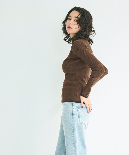 coca(coca)(コカ)の「【WEB限定セール】アンゴラタッチ 配色ハイネックニット(ニット/セーター・レディース・ブラック/グレー/その他1/ブラウン・L/M/S)」の13枚目の写真