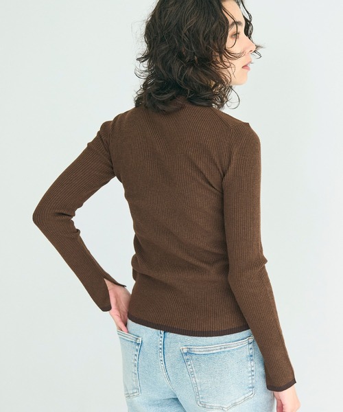 coca(coca)(コカ)の「【WEB限定セール】アンゴラタッチ 配色ハイネックニット(ニット/セーター・レディース・ブラック/グレー/その他1/ブラウン・L/M/S)」の14枚目の写真
