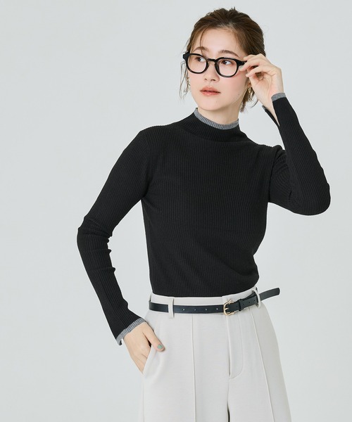 coca(coca)(コカ)の「【WEB限定セール】アンゴラタッチ 配色ハイネックニット(ニット/セーター・レディース・ブラック/グレー/その他1/ブラウン・L/M/S)」の19枚目の写真